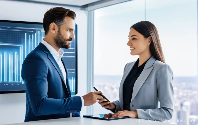 AI 윤리와 HR AI - **Prompt 1: AI-Powered HR Efficiency in a Modern Office**
    A brightly lit, spacious, and modern H...