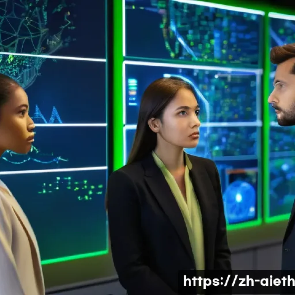 AI 윤리와 AI 윤리적 AI 커리큘럼 - **Prompt for AI Decision-making and Ethics:**
    "A futuristic, clean-lined control room at twiligh...