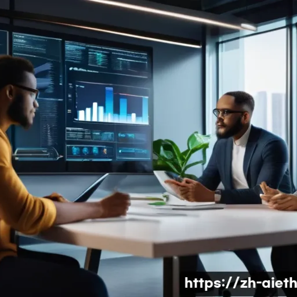 AI 윤리와 AI 윤리적 AI 국제 협력 - A modern digital workspace scene showing a diverse team of professionals—men and women of different ...